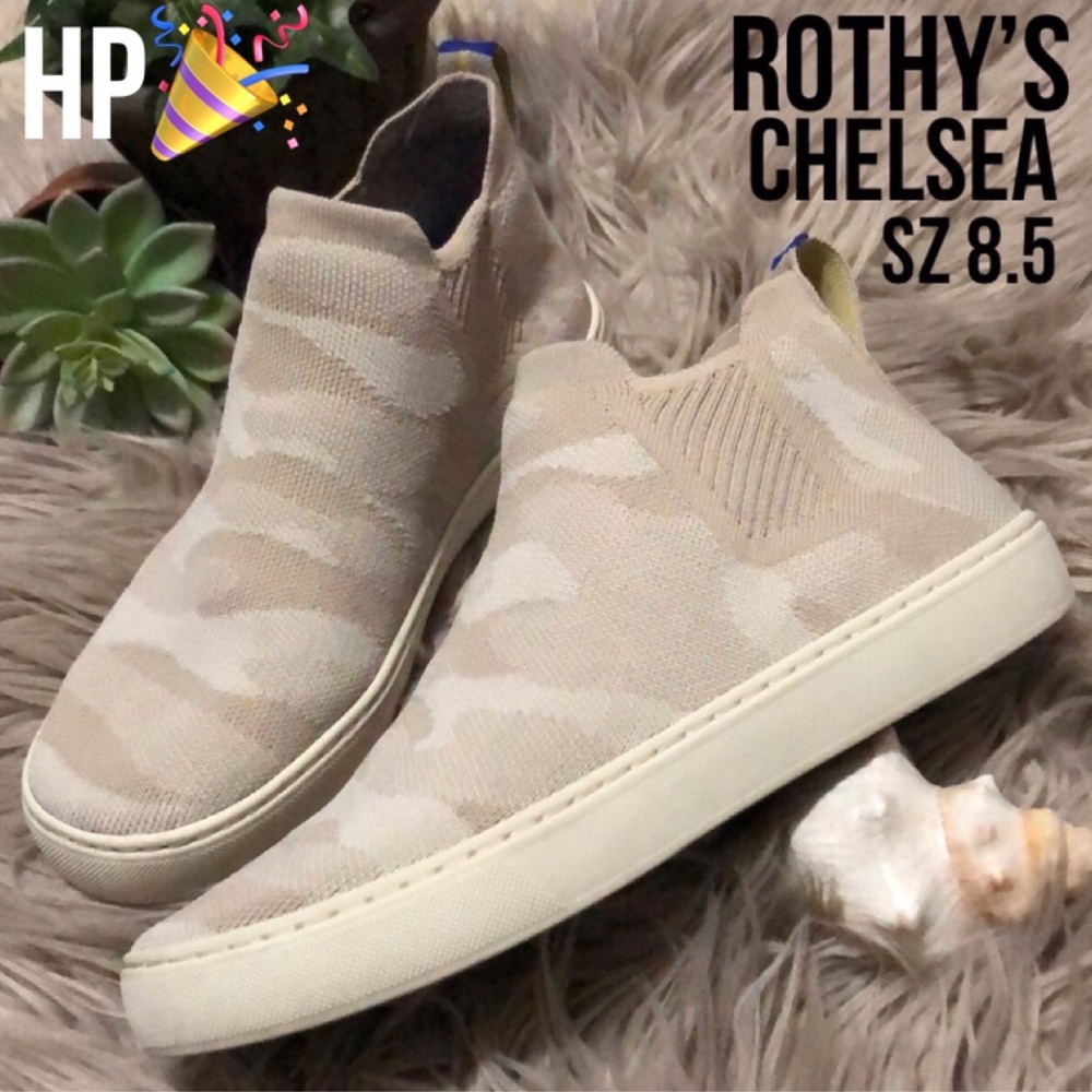 HP🎉-Gorgeous Rothy’s Chelsea Boot Style Slip On Shoe-Camo Sand-Sz 8.5-EUC